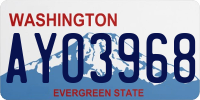 WA license plate AYO3968
