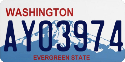 WA license plate AYO3974