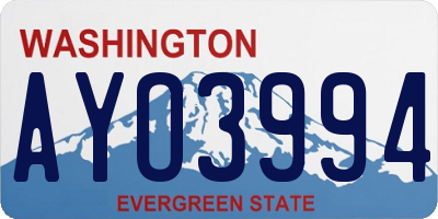 WA license plate AYO3994