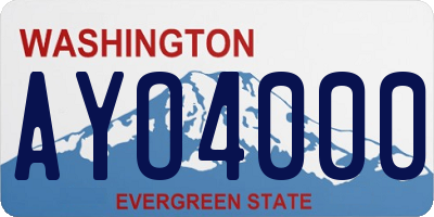 WA license plate AYO4000