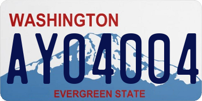 WA license plate AYO4004