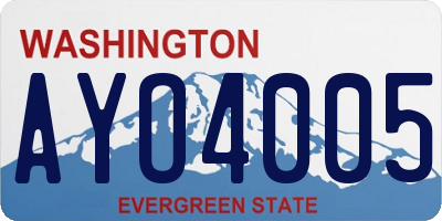 WA license plate AYO4005