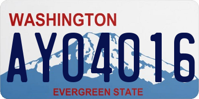 WA license plate AYO4016