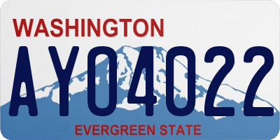 WA license plate AYO4022