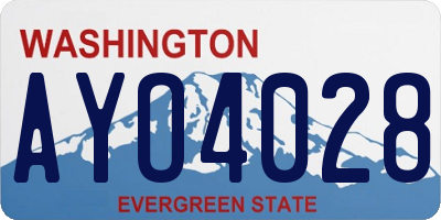 WA license plate AYO4028