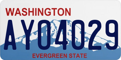 WA license plate AYO4029