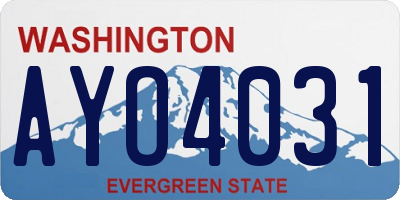 WA license plate AYO4031