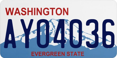 WA license plate AYO4036