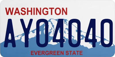 WA license plate AYO4040