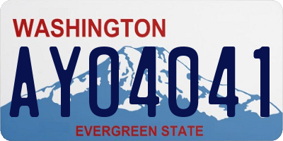 WA license plate AYO4041
