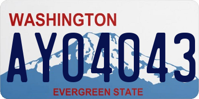 WA license plate AYO4043