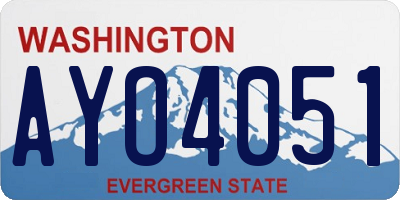 WA license plate AYO4051