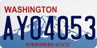 WA license plate AYO4053