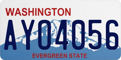 WA license plate AYO4056