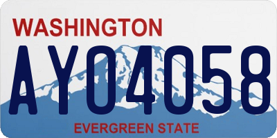 WA license plate AYO4058