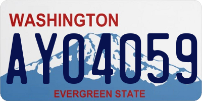 WA license plate AYO4059