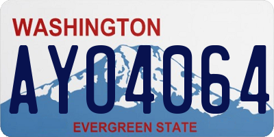 WA license plate AYO4064
