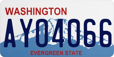 WA license plate AYO4066