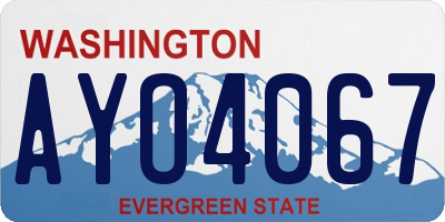 WA license plate AYO4067
