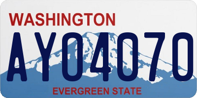 WA license plate AYO4070