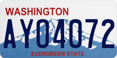 WA license plate AYO4072