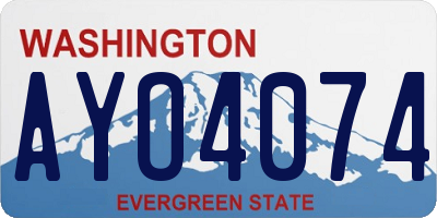 WA license plate AYO4074