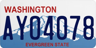 WA license plate AYO4078