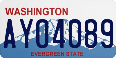 WA license plate AYO4089