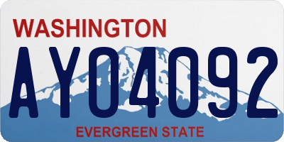 WA license plate AYO4092