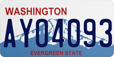 WA license plate AYO4093