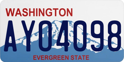 WA license plate AYO4098