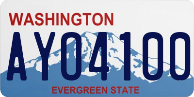 WA license plate AYO4100