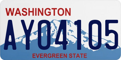 WA license plate AYO4105