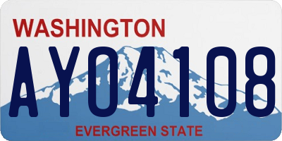WA license plate AYO4108