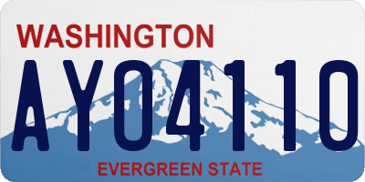 WA license plate AYO4110