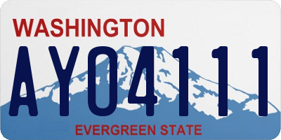 WA license plate AYO4111