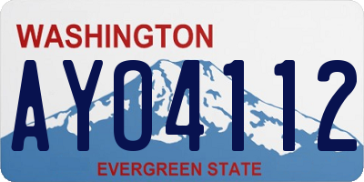 WA license plate AYO4112
