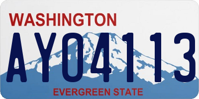 WA license plate AYO4113