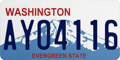 WA license plate AYO4116