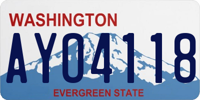 WA license plate AYO4118