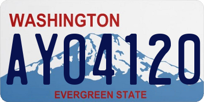 WA license plate AYO4120