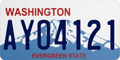 WA license plate AYO4121