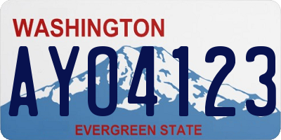 WA license plate AYO4123