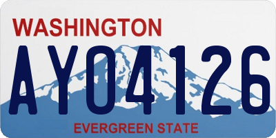 WA license plate AYO4126