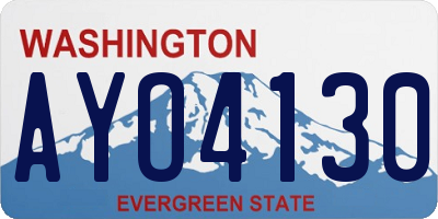 WA license plate AYO4130