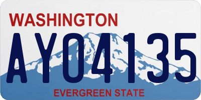 WA license plate AYO4135
