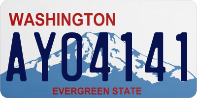 WA license plate AYO4141
