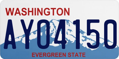 WA license plate AYO4150