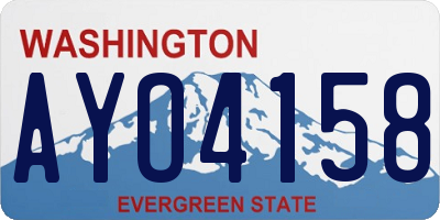 WA license plate AYO4158