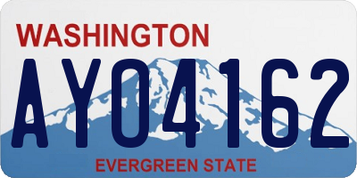 WA license plate AYO4162